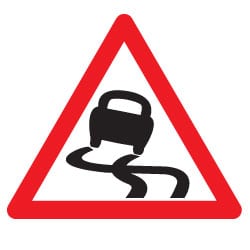 Slippery Surface Traffic Sign