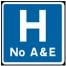 Hospital No A & E Traffic Sign