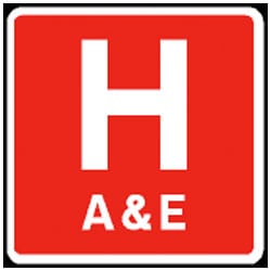 Hospital A & E Sign