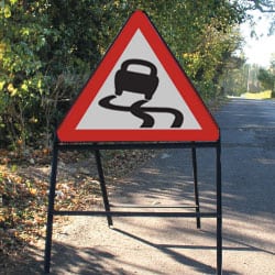 Slippery Road Surface Sign