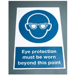 Floor Graphics - Eye protection must be worn beyond this point