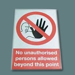 Floor Graphics - No unauthorised persons allowed beyond this point