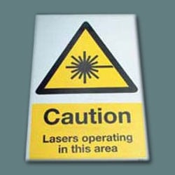 Floor Graphics - Caution Lasers operating in this area