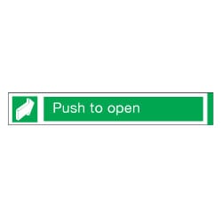 Aluminium Direction to Push to Open Sign