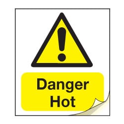 Danger Hot Safety Labels