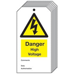 High Voltage Safety Tag - Pack of 10