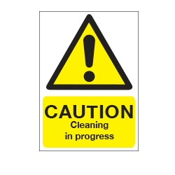 A Board Sign - Caution Cleaning in Progress - Self Adhesive Sticker