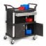 Proplaz 3 Shelf Trolley with a Lockable Steel Drawer and Cupboard