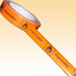 Pre Printed Packaging Tape - Flammable with symbol