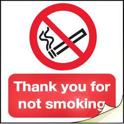 Thank you for not smoking Safety Labels