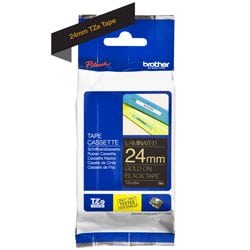 Brother TZ Tape – Gold on Black - 24mm x 8M