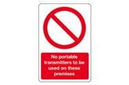 No Portable Transmitters Signs