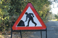 Road signs with frame