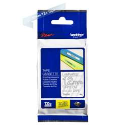 Brother TZ Tape – White on Clear - 12mm x 8M