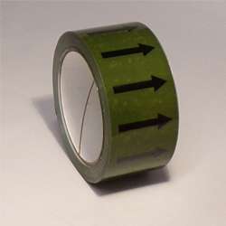 Pipe ID Tape – Black on Green Arrows – 50mm x 33M