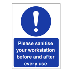 Please Sanitise Your Work Station Sign