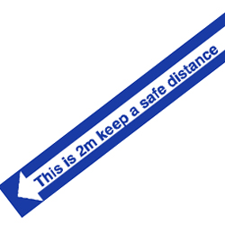This is 2M Keep a Safe Distance Floor Graphic