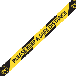 Please keep a safe distance floor marking tape
