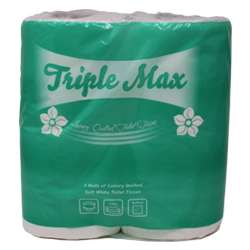 Triple Max Pure 3 Ply White Toilet Rolls - Pack of 40 rolls